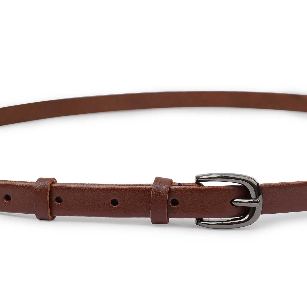 Гладкий шкіряний жіночий ремінь Vintage Коричневий