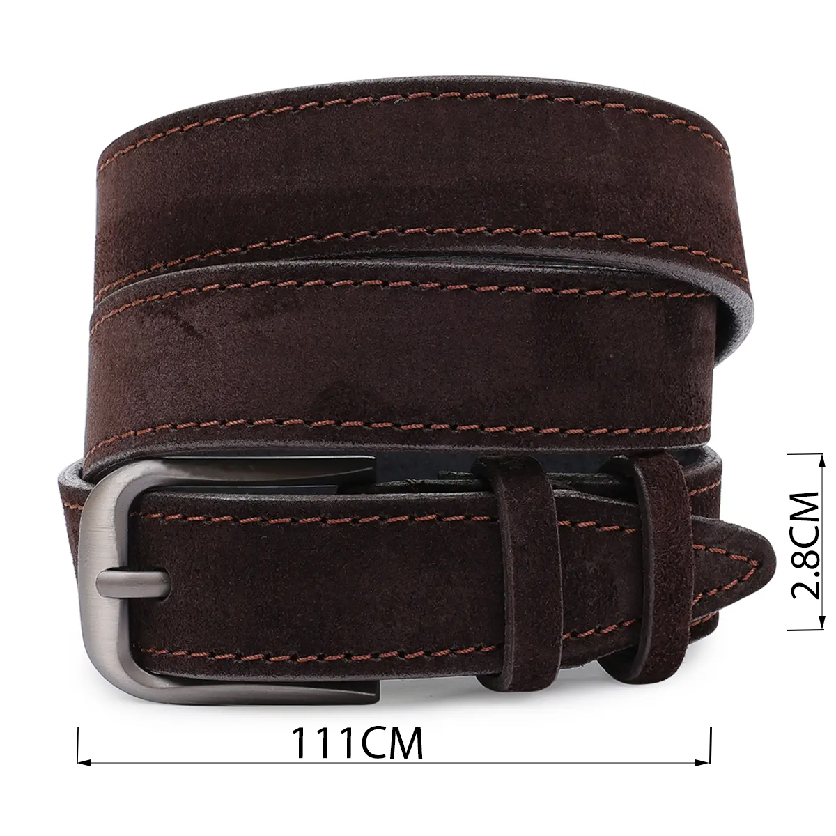 Замшевий ремінь для жінок Vintage Темно-коричневий