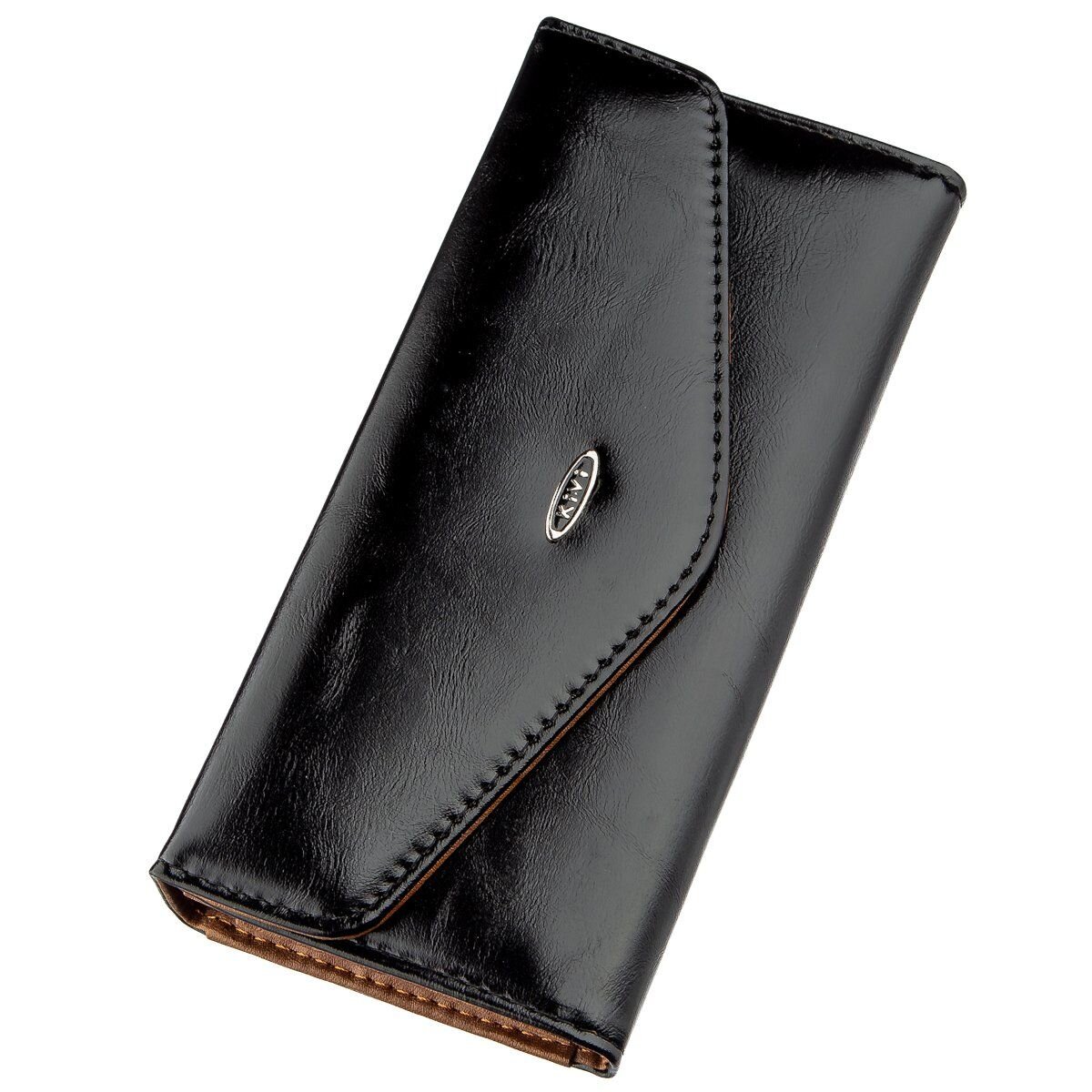 Гаманець жіночий з гладкою екокожі KIVI Чорний