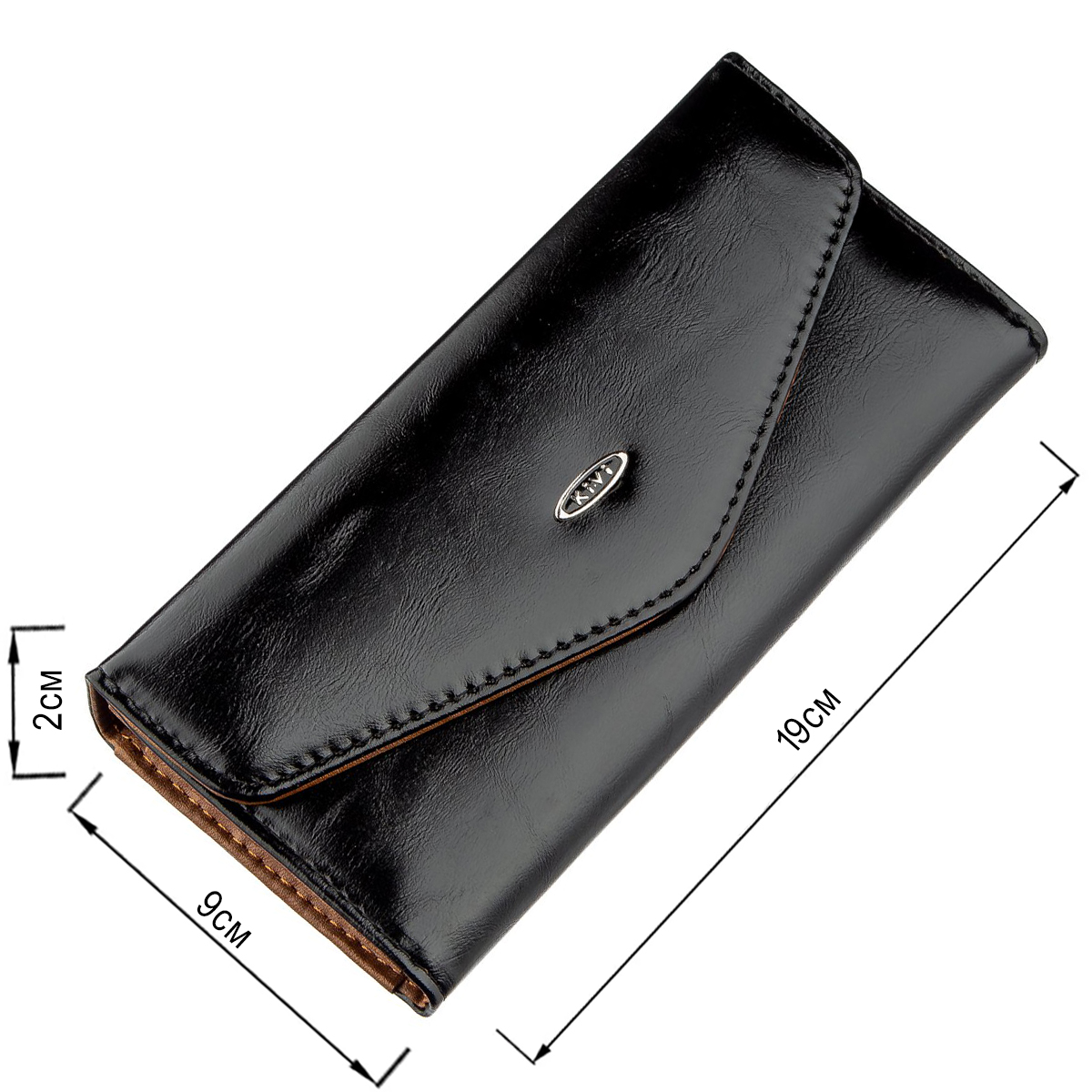 Гаманець жіночий з гладкою екокожі KIVI Чорний