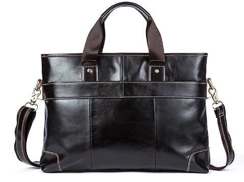 Сумка під ноутбук з гладкої шкіри Vintage Коричнева