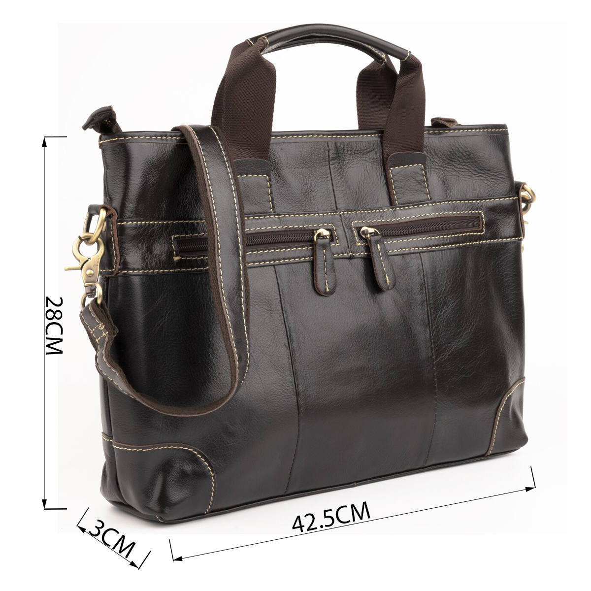 Сумка під ноутбук з гладкої шкіри Vintage Коричнева