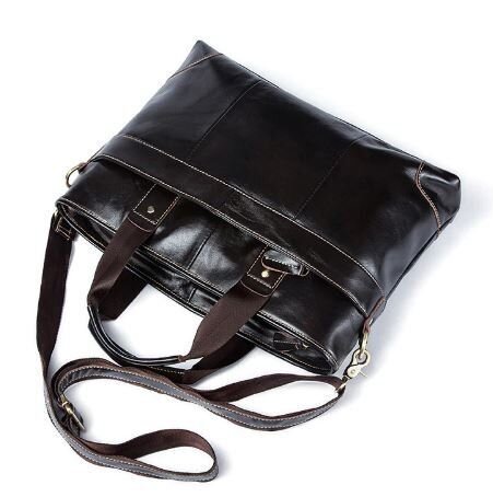 Сумка під ноутбук з гладкої шкіри Vintage Коричнева