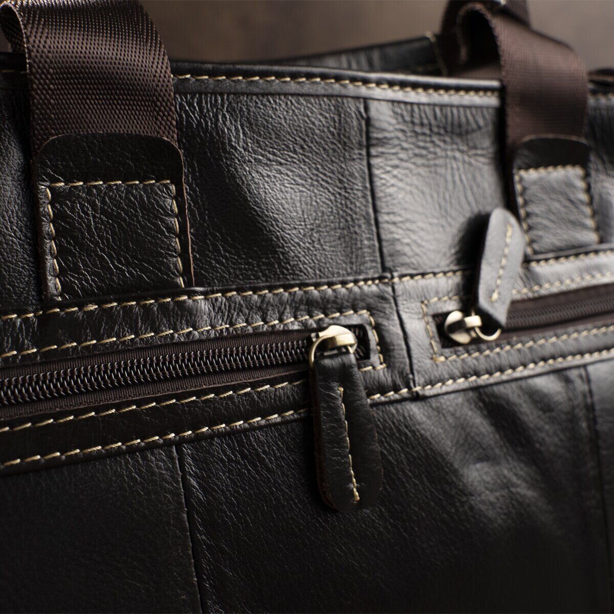 Сумка під ноутбук з гладкої шкіри Vintage Коричнева