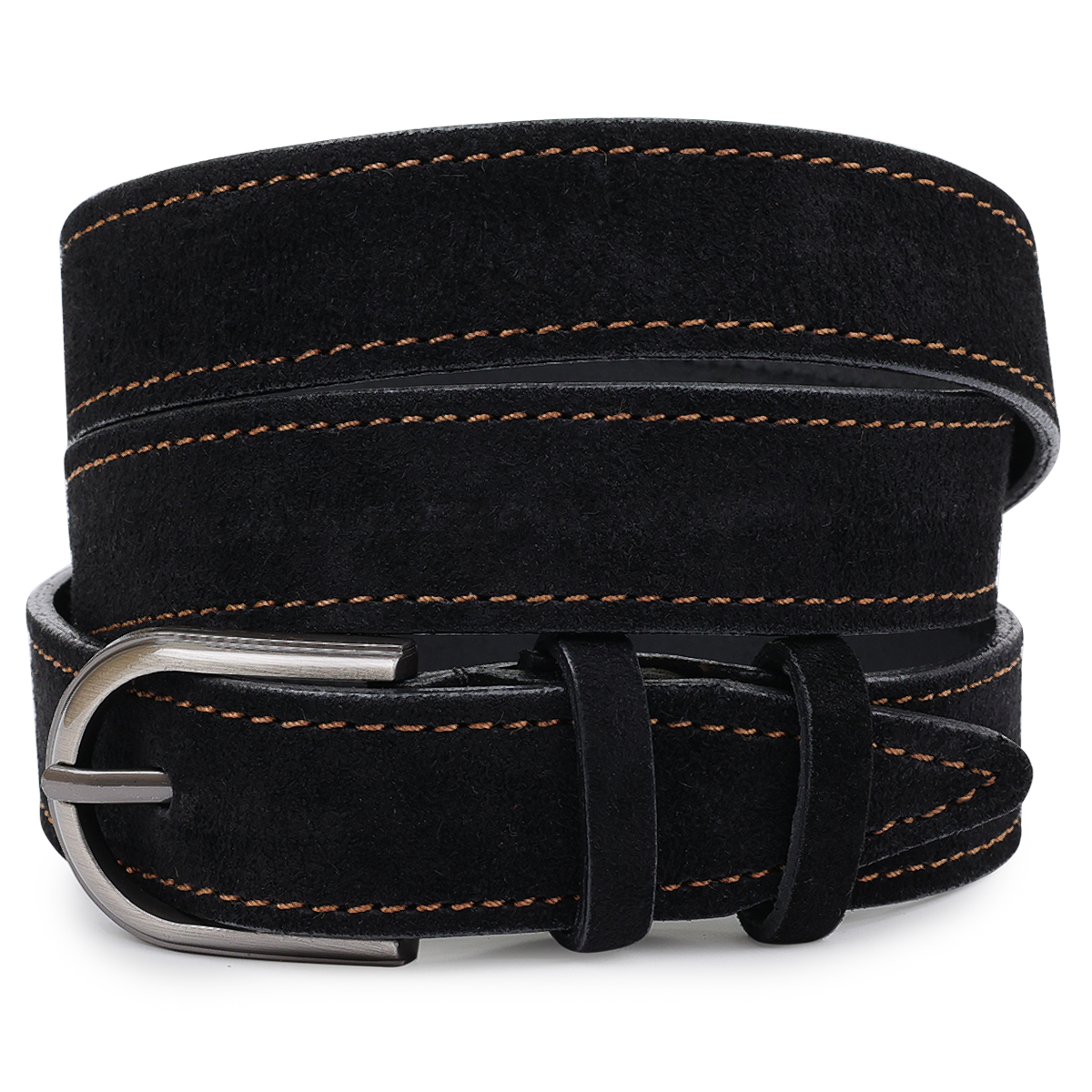 Замшевый ремень для женщин Vintage Черный