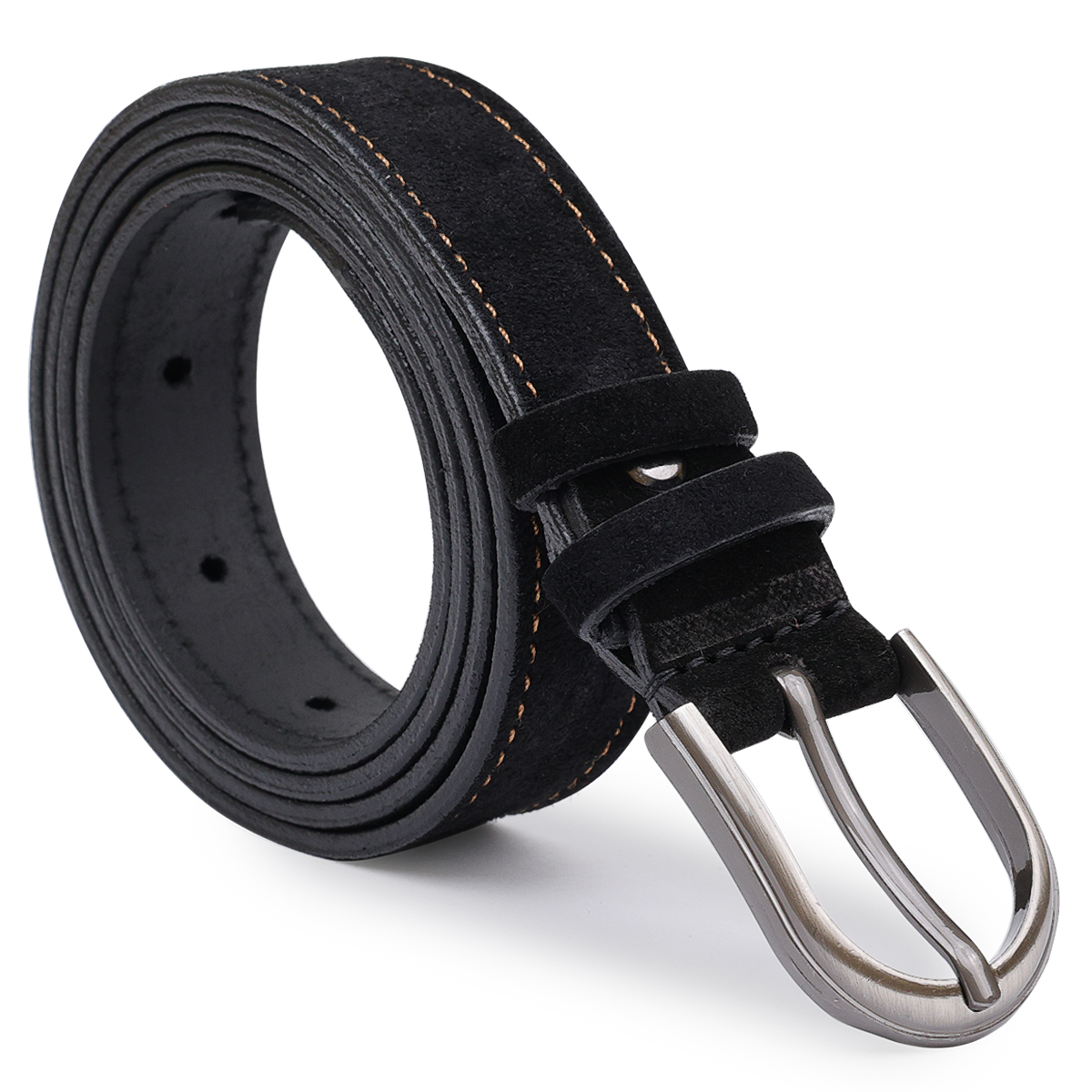 Замшевый ремень для женщин Vintage Черный