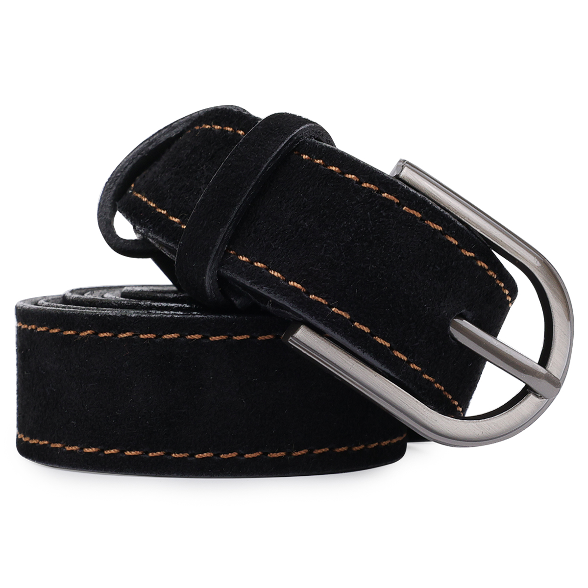Замшевый ремень для женщин Vintage Черный