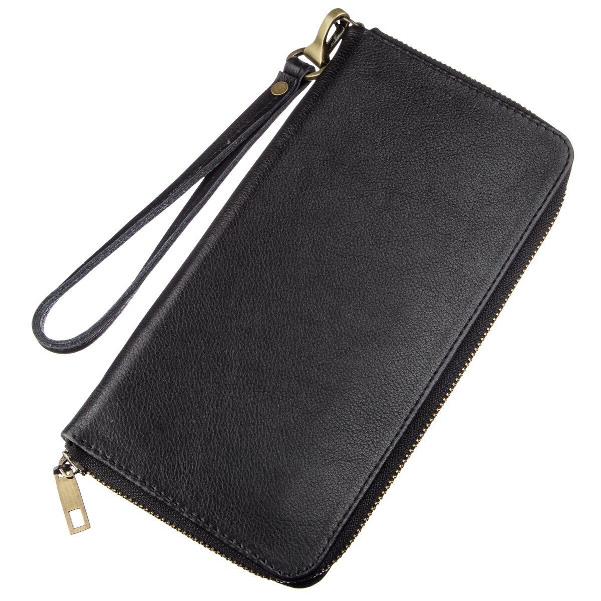 Чоловічий горизонтальний шкіряний клатч SHVIGEL Чорний