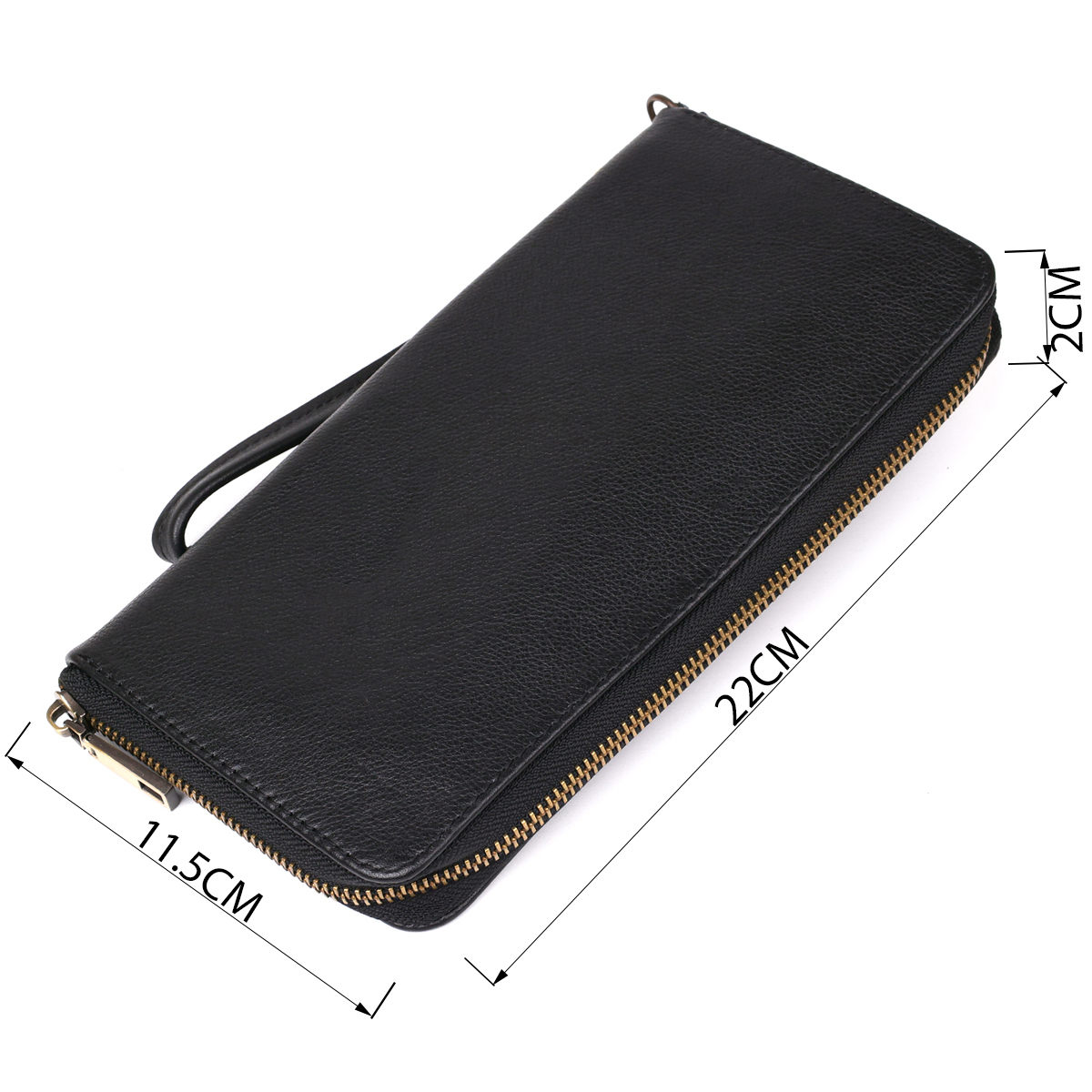 Чоловічий горизонтальний шкіряний клатч SHVIGEL Чорний