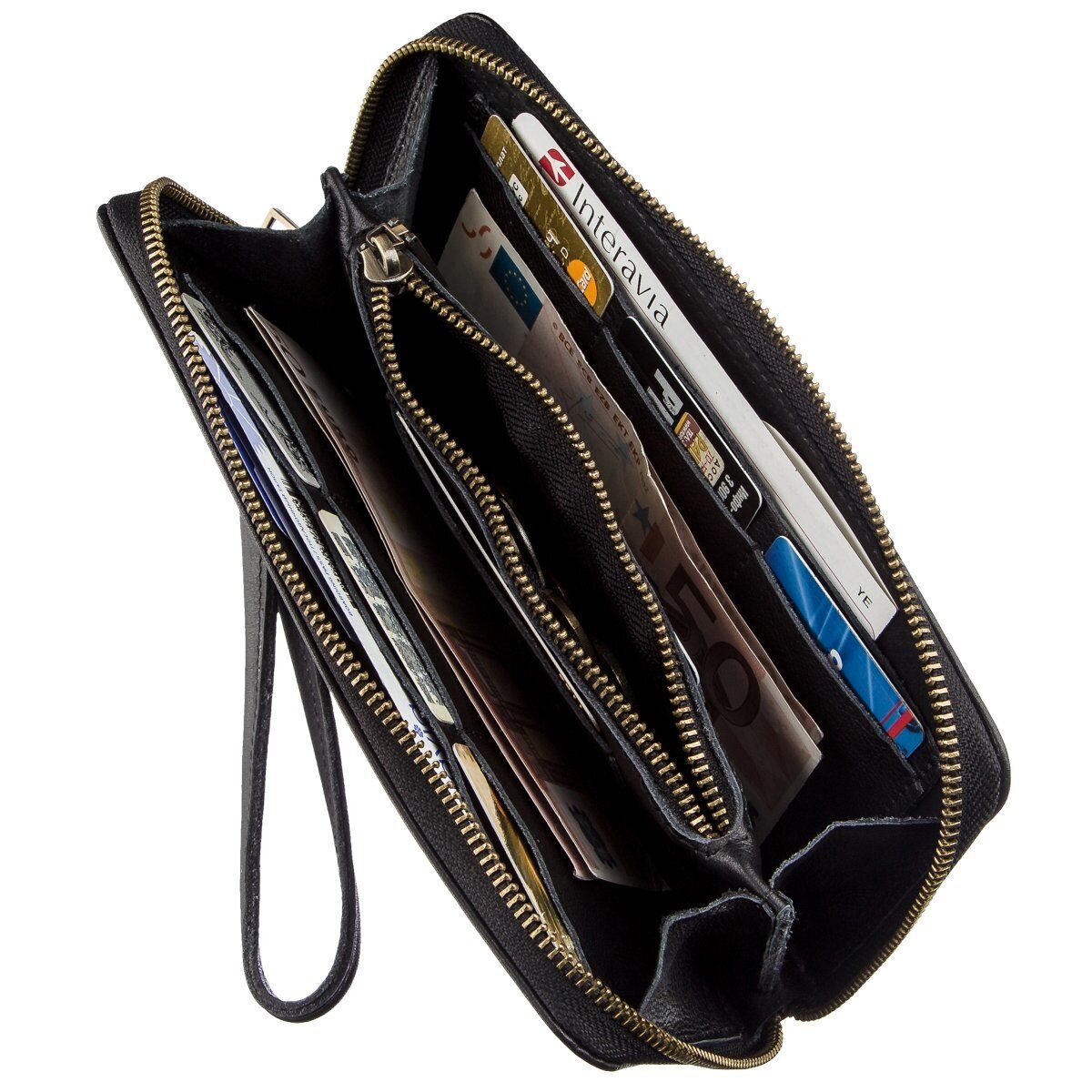 Чоловічий горизонтальний шкіряний клатч SHVIGEL Чорний