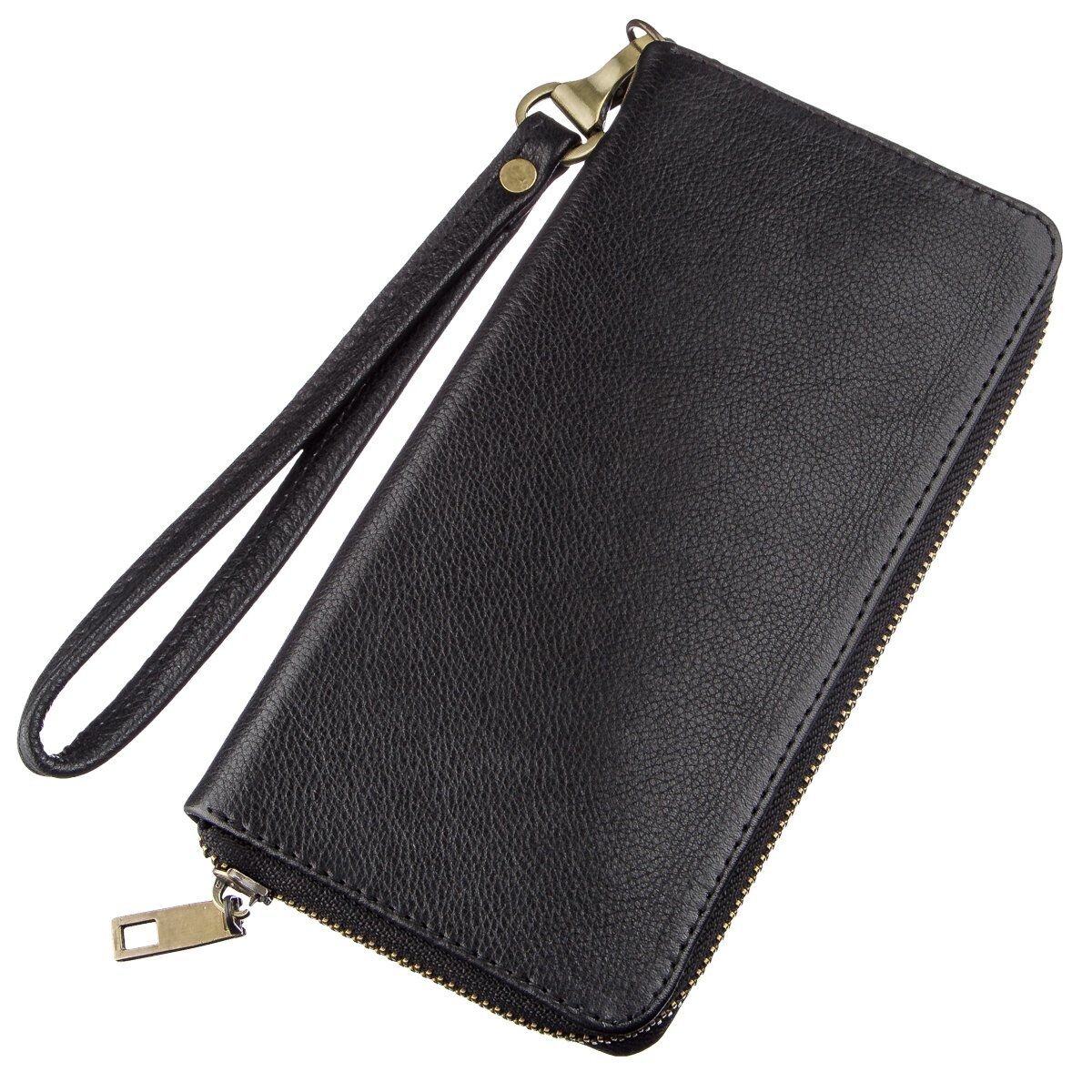 Чоловічий горизонтальний шкіряний клатч SHVIGEL Чорний