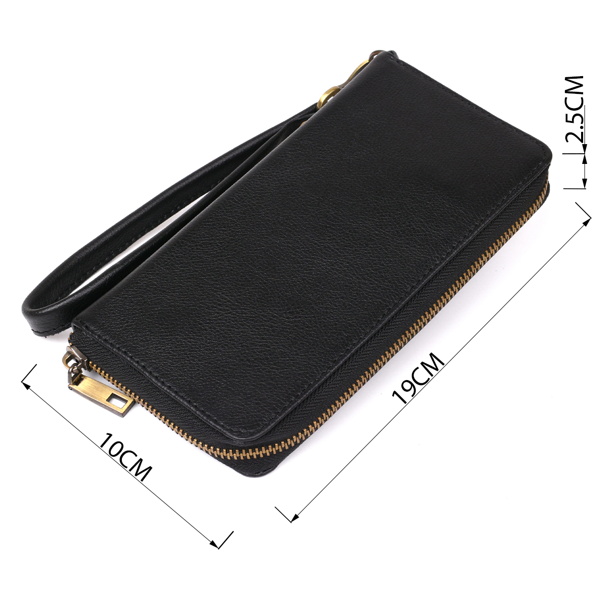 Чоловічий горизонтальний шкіряний клатч SHVIGEL Чорний