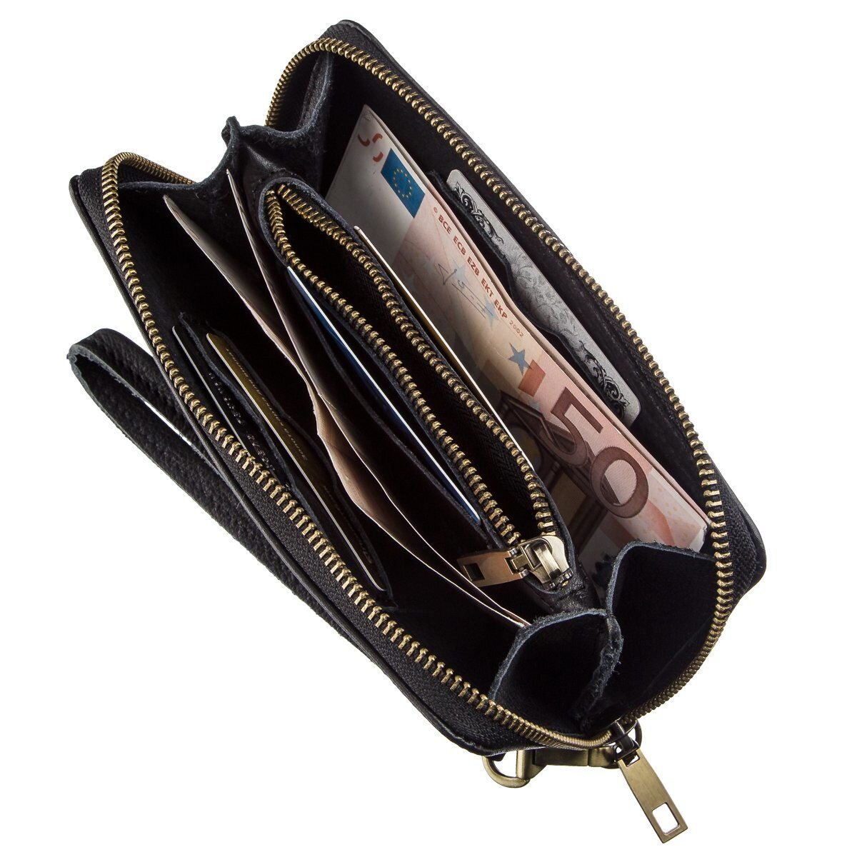 Чоловічий горизонтальний шкіряний клатч SHVIGEL Чорний