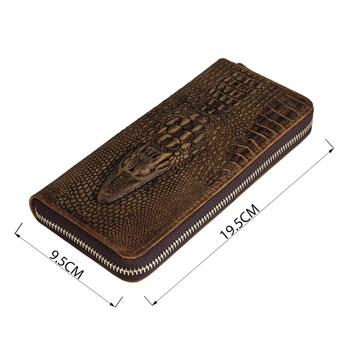 Чоловік клатч Vintage шкіра під крокодила Коричневий