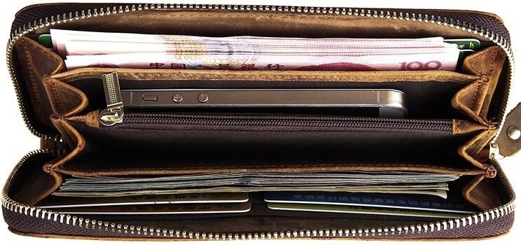 Чоловік клатч Vintage шкіра під крокодила Коричневий