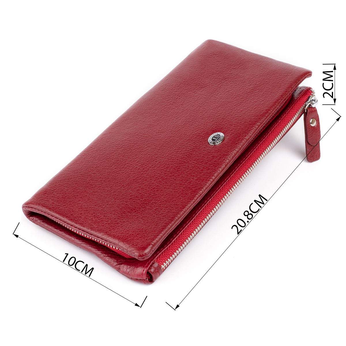 Гаманець-клатч зі шкіри з кишенею для мобільного ST Leather Бордовий