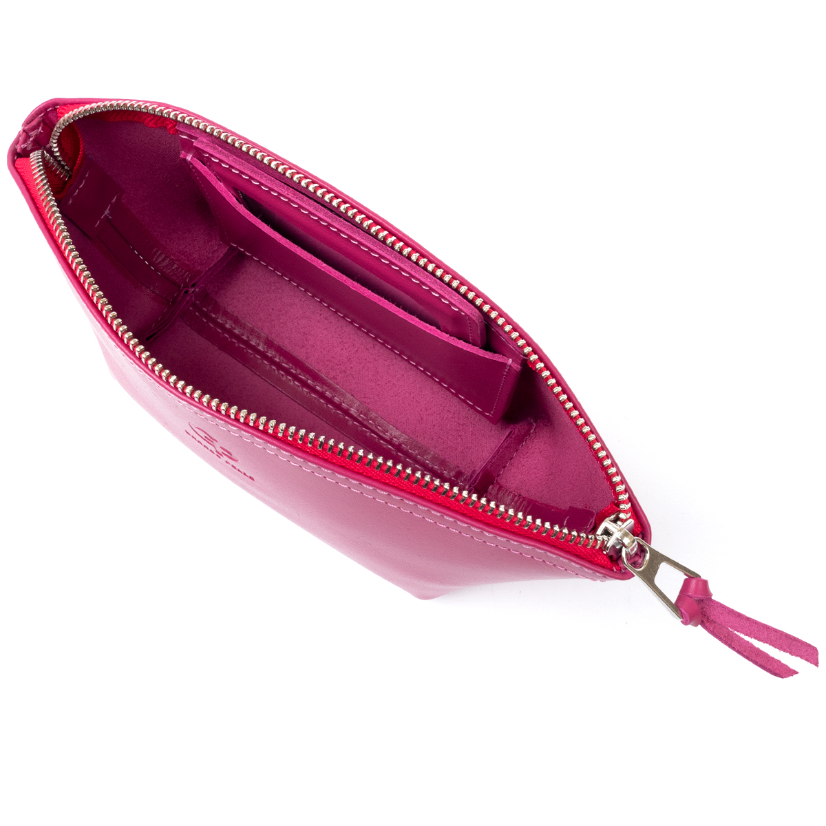 Жіноча косметичка зі шкіри Amelin GRANDE PELLE Фуксія