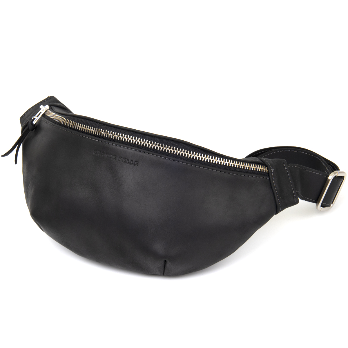 Бананка поясна унісекс вінтажна Grande Pelle Чорна