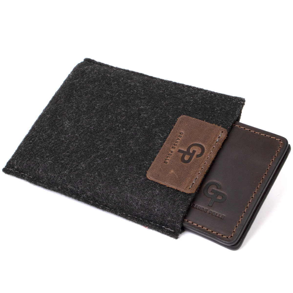 Вінтажний шкіряний затиск для грошей GRANDE PELLE Коричневий