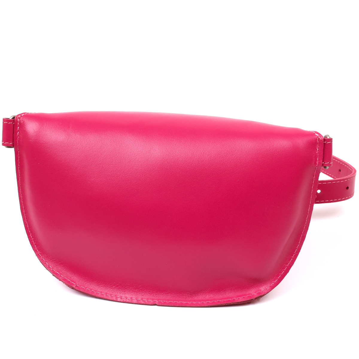 Модная женская бананка из натуральной кожи Shvigel Малиновый