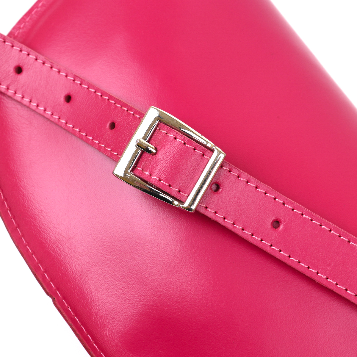 Модная женская бананка из натуральной кожи Shvigel Малиновый