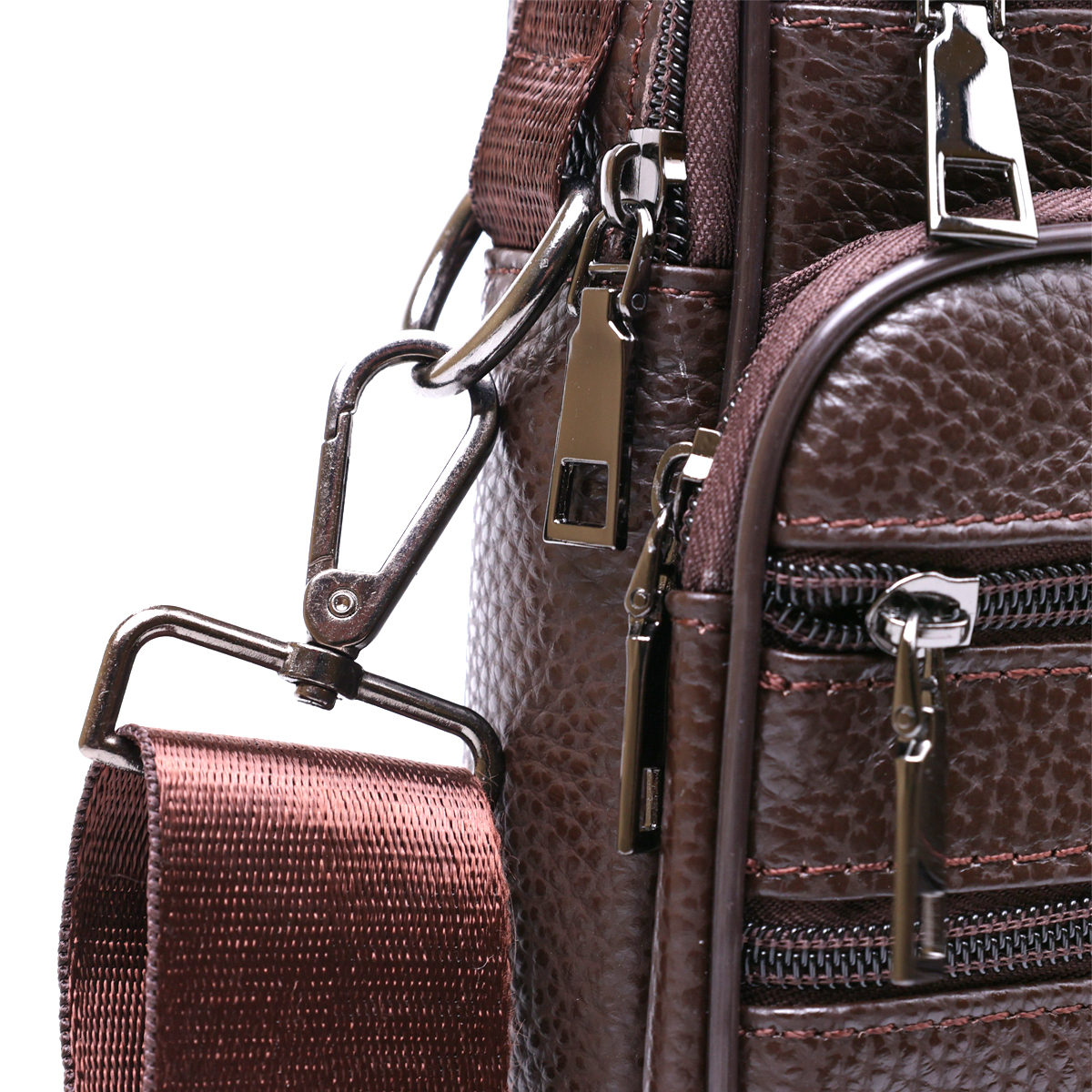 Практична шкіряна чоловіча сумка Vintage Коричневий