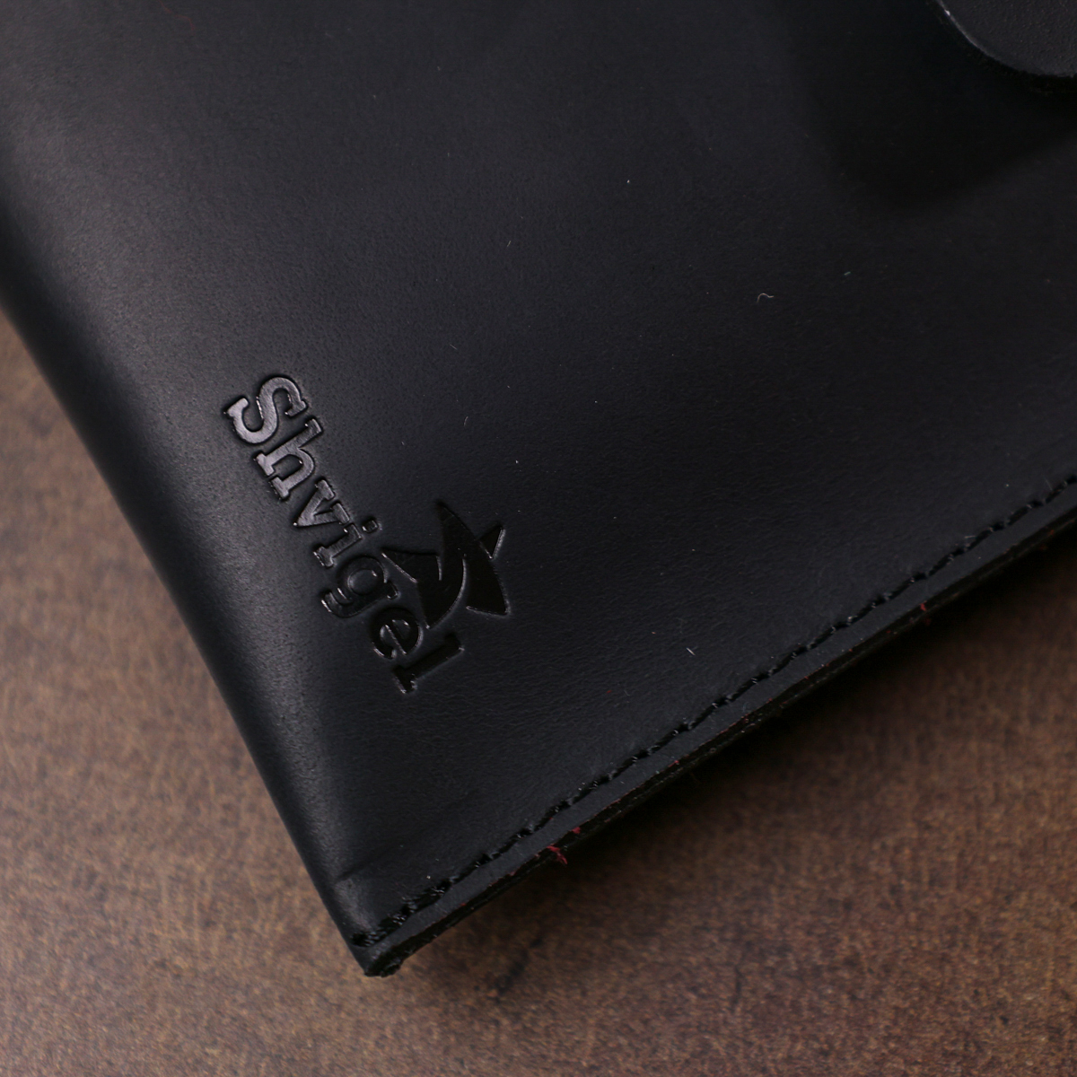 Шкіряна матова тревел-косметичка унісекс Shvigel Чорний