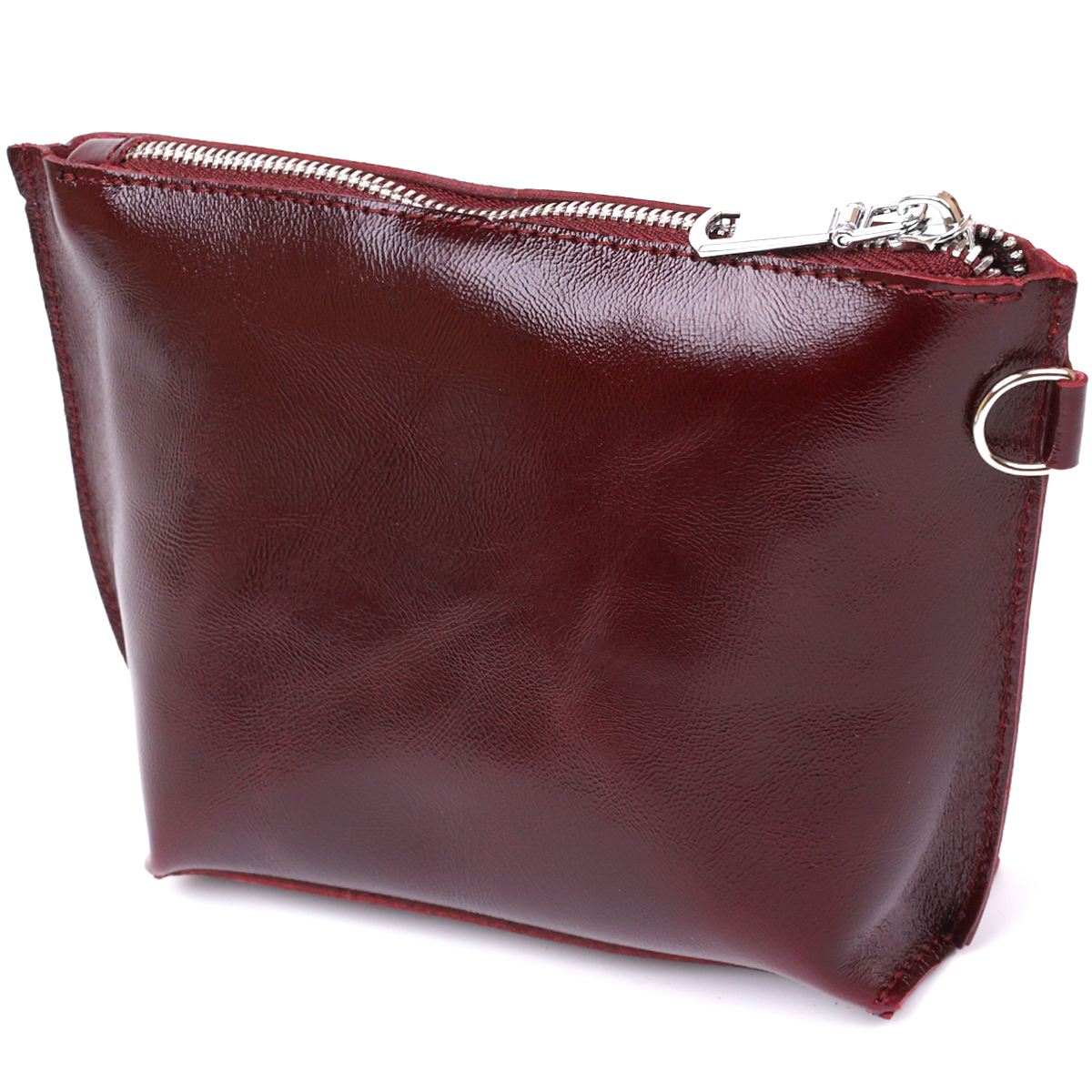 Шкіряна практична косметичка для жінок Shvigel Бордовий