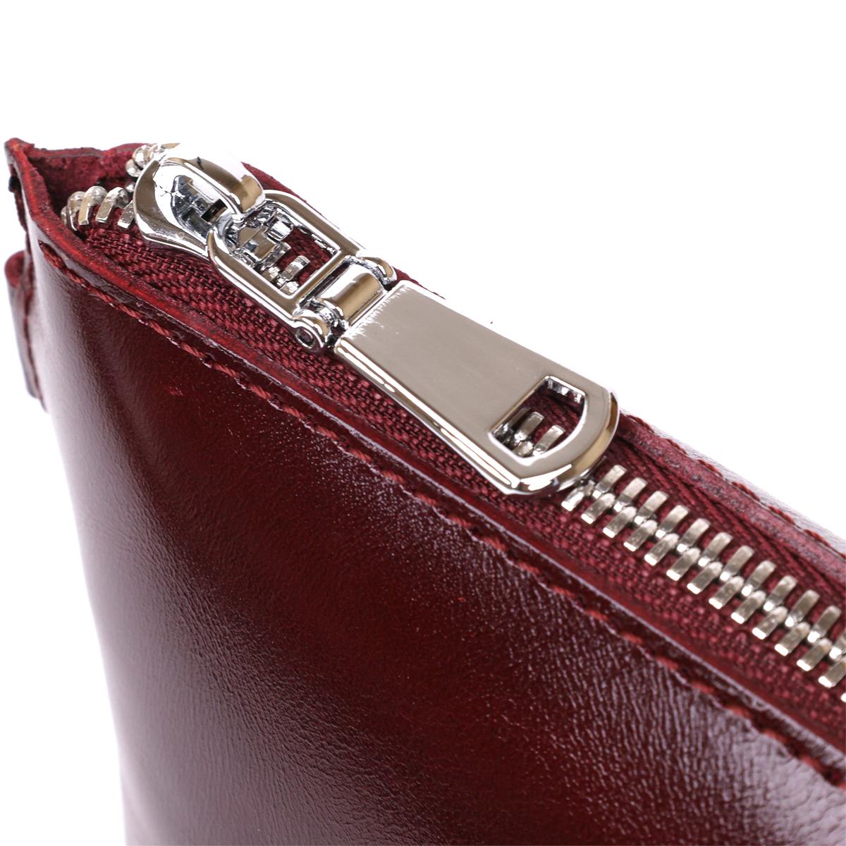 Шкіряна практична косметичка для жінок Shvigel Бордовий