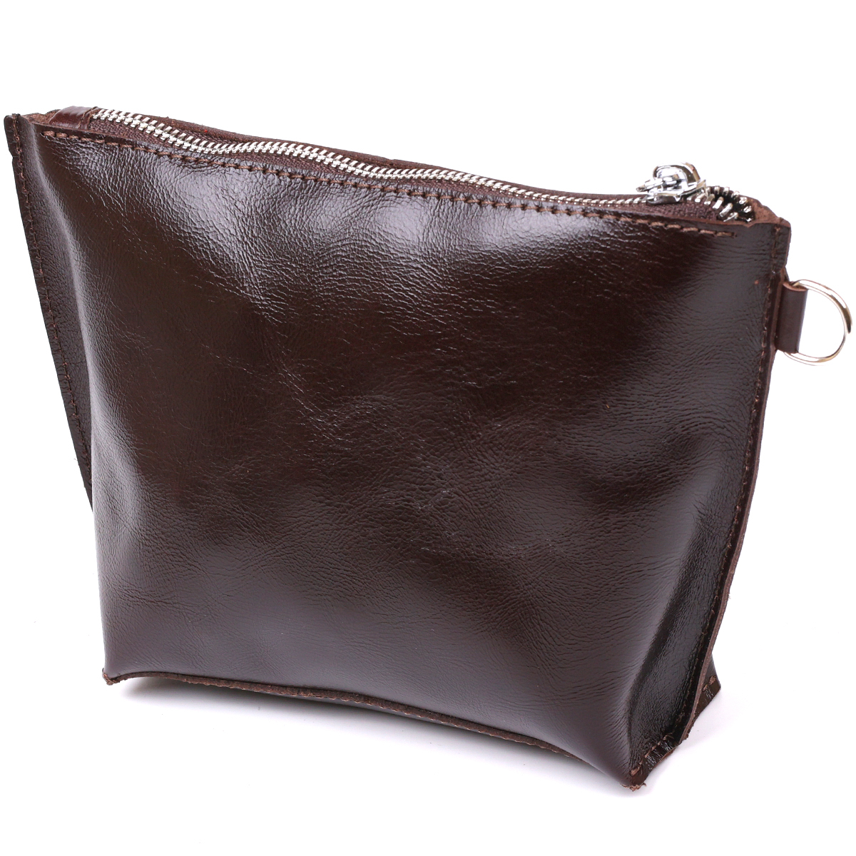 Невелика шкіряна косметичка Shvigel Коричневий