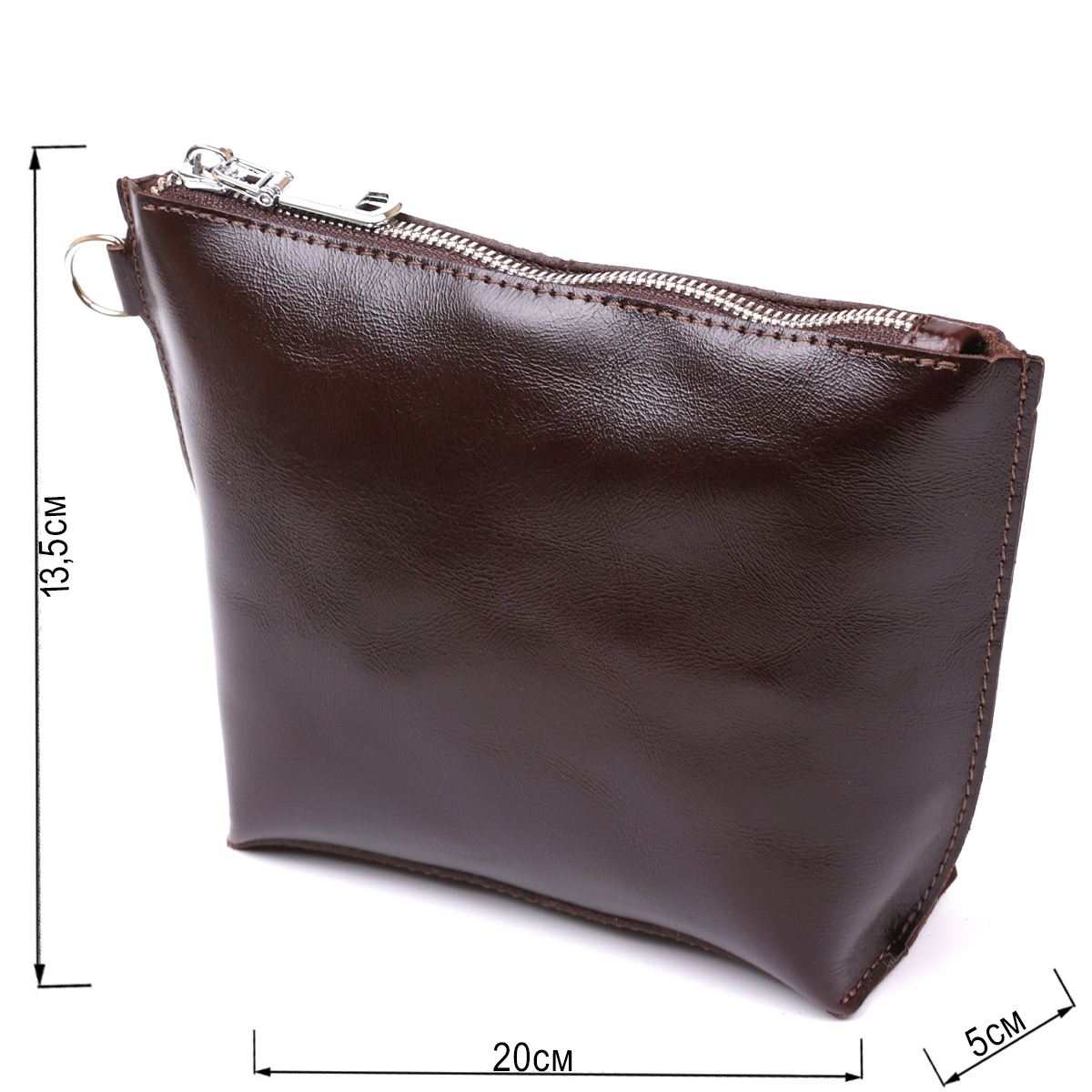 Невелика шкіряна косметичка Shvigel Коричневий