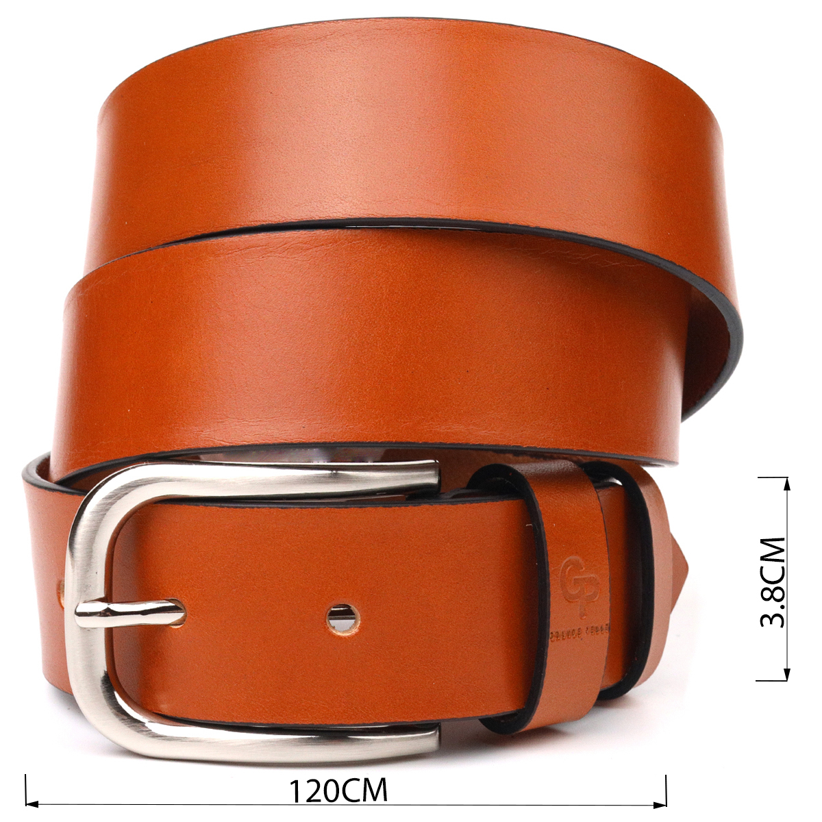 Качественный ремень для мужчин из натуральной кожи Grande Pelle Рыжий