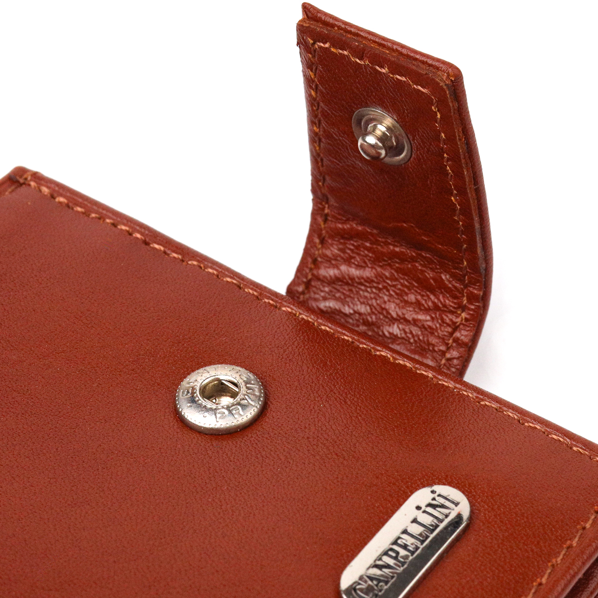 Компактний чоловічий гаманець із натуральної гладкої шкіри CANPELLINI Світло-коричневий