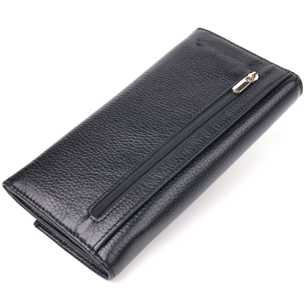 Жіночий місткий гаманець з натуральної зернистої шкіри CANPELLINI Чорний