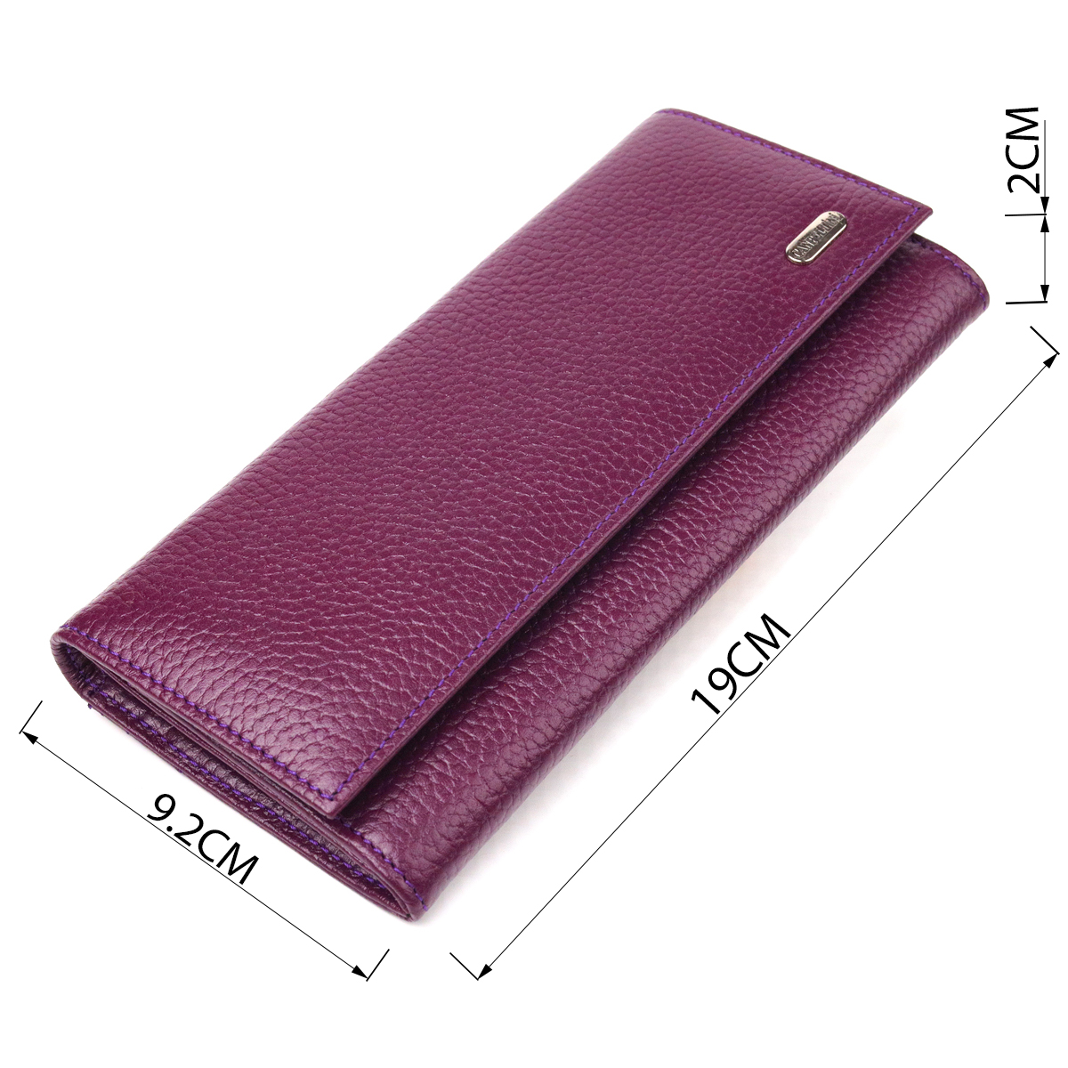 Жіночий гаманець з натуральної зернистої шкіри CANPELLINI Фіолетовий
