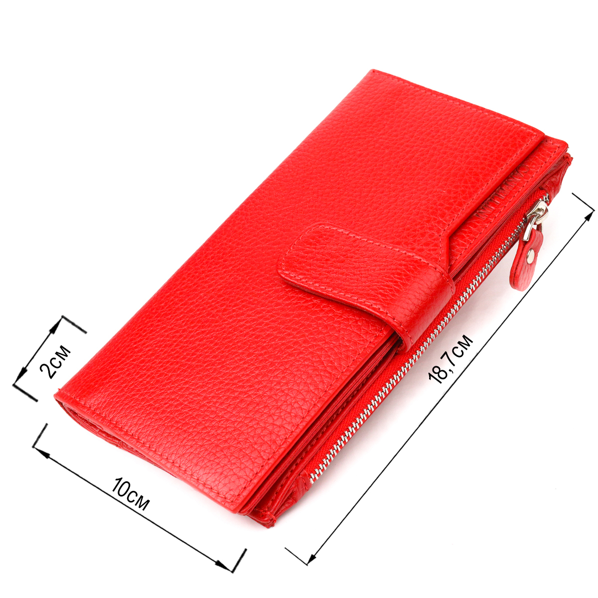 Вертикальний жіночий гаманець із натуральної шкіри CANPELLINI Червоний