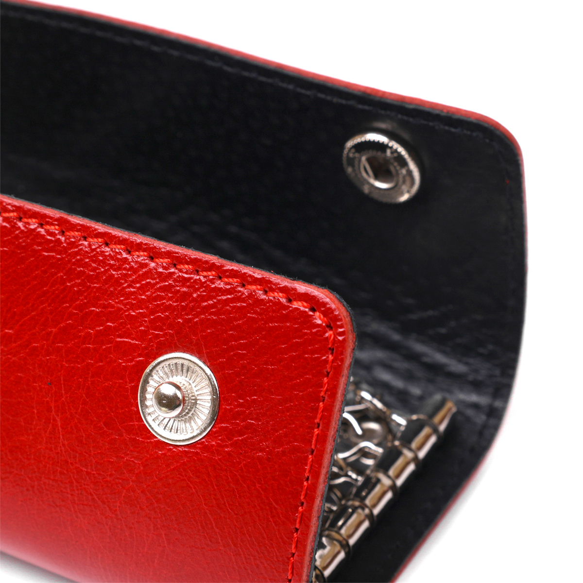 Стильная женская кожаная ключница Shvigel Красный