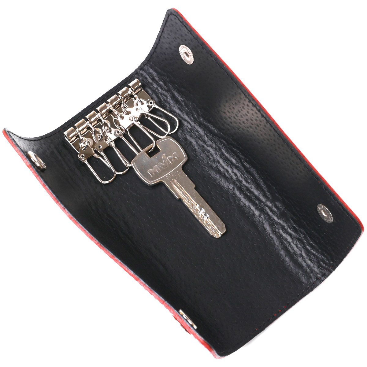 Стильная женская кожаная ключница Shvigel Красный