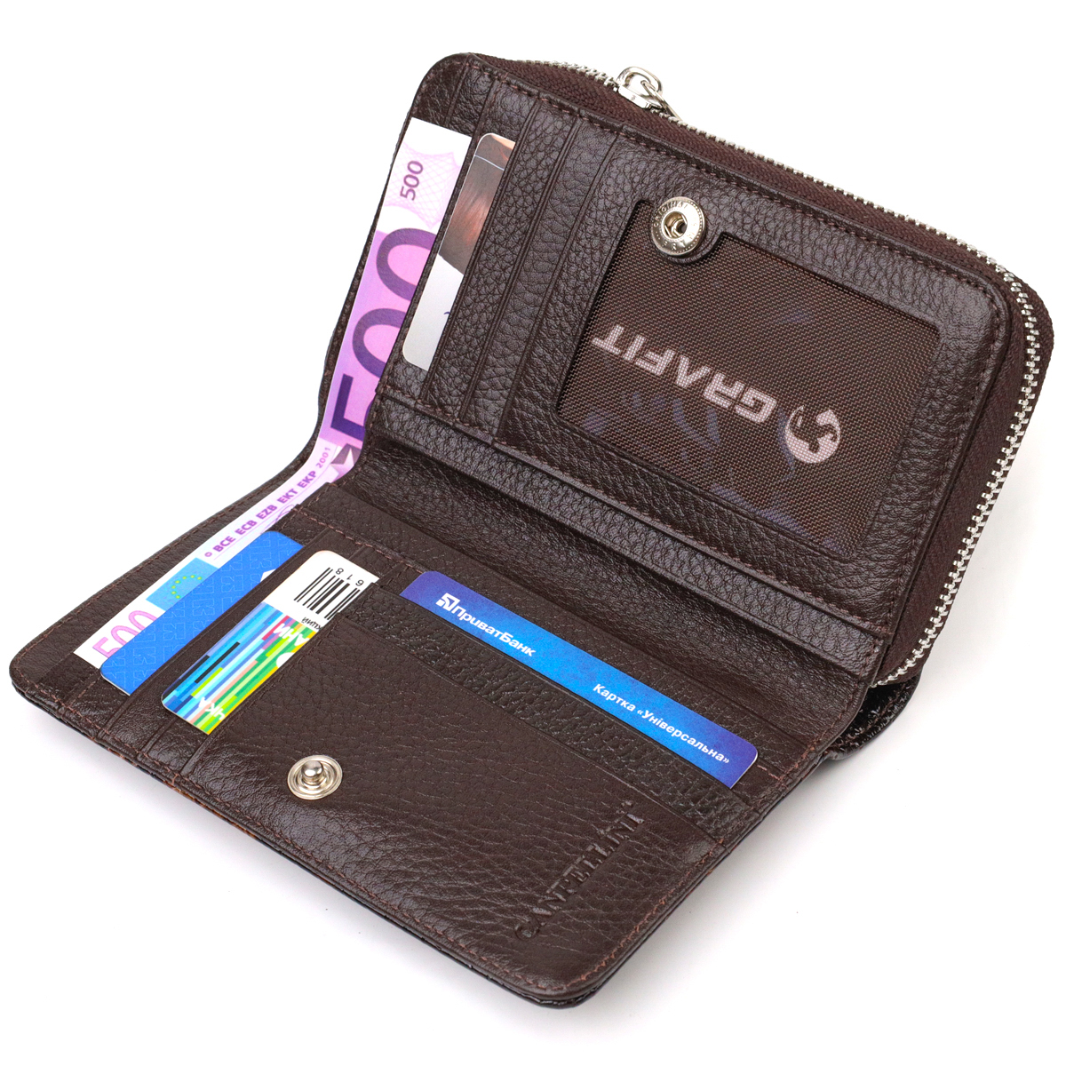 Відмінне лаковане жіноче портмоне середнього розміру з натуральної шкіри з тисненням під змію CANPELLINI Різнокольорове