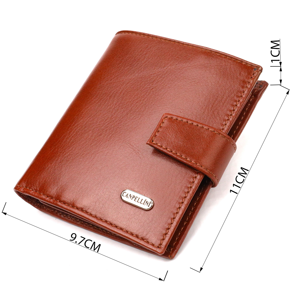 Відмінний чоловічий гаманець з натуральної гладкої шкіри CANPELLINI Коричневий