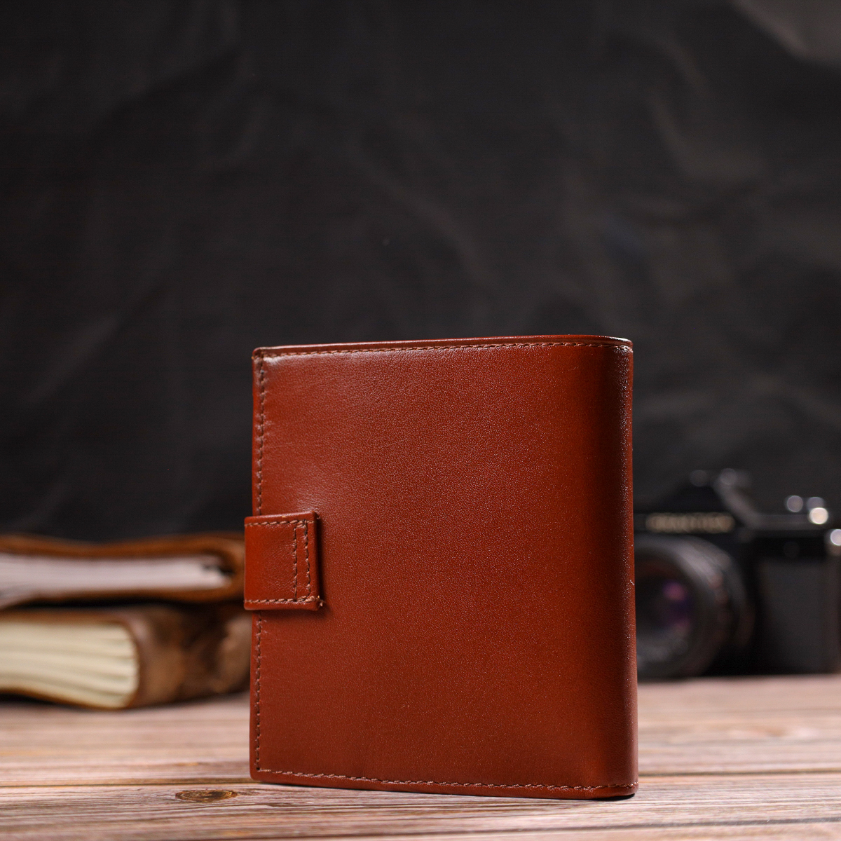 Відмінний чоловічий гаманець з натуральної гладкої шкіри CANPELLINI Коричневий