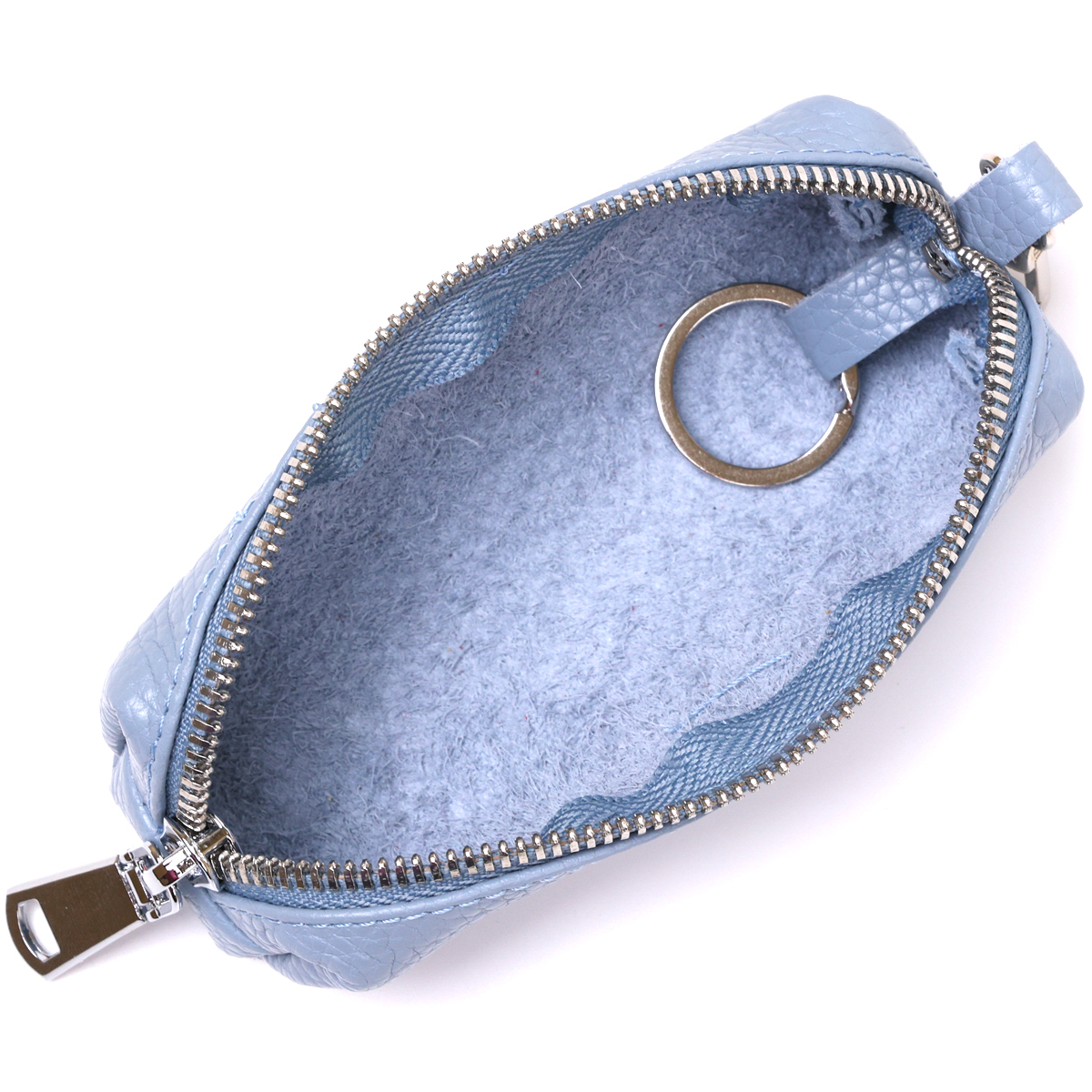 Добротная кожаная ключница Shvigel Голубой