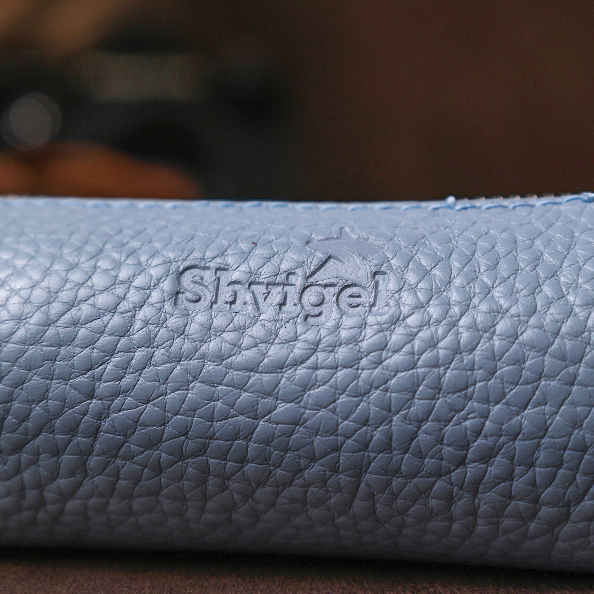 Добротная кожаная ключница Shvigel Голубой