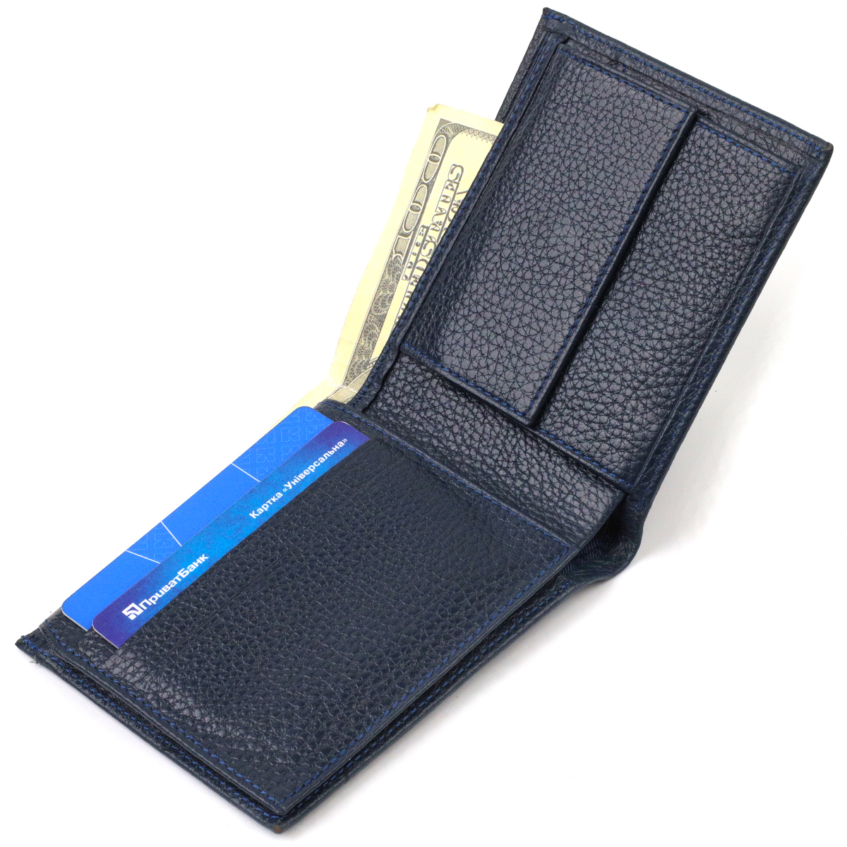 Ідеальне чоловіче портмоне з натуральної шкіри флотар CANPELLINI Синє