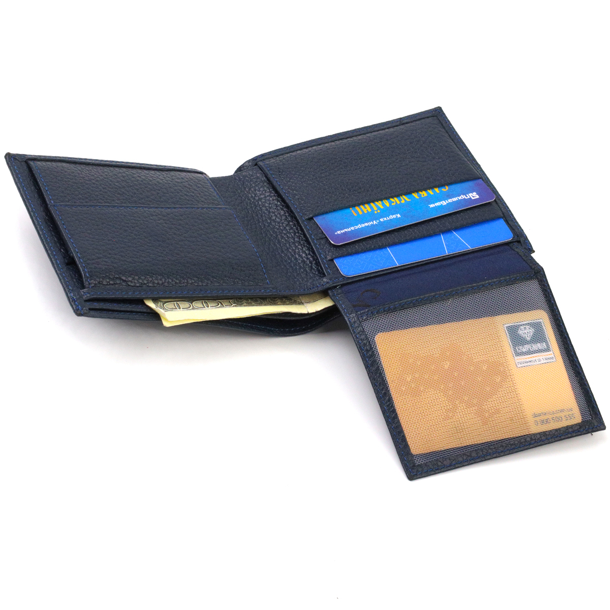 Ідеальне чоловіче портмоне з натуральної шкіри флотар CANPELLINI Синє