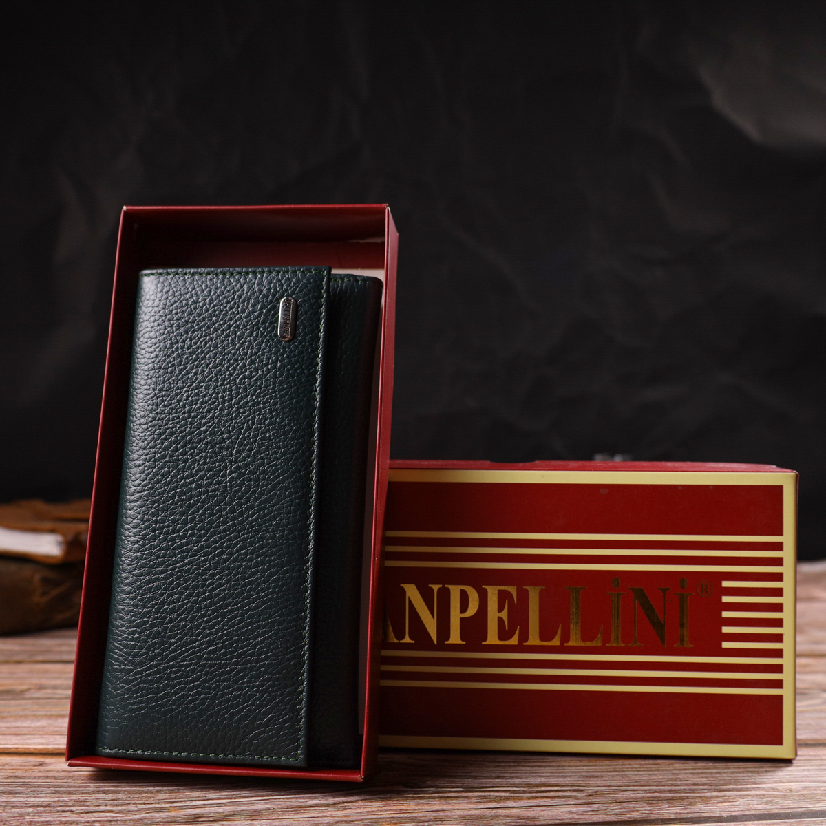 Практичне жіноче портмоне з натуральної шкіри флотар CANPELLINI Зелений