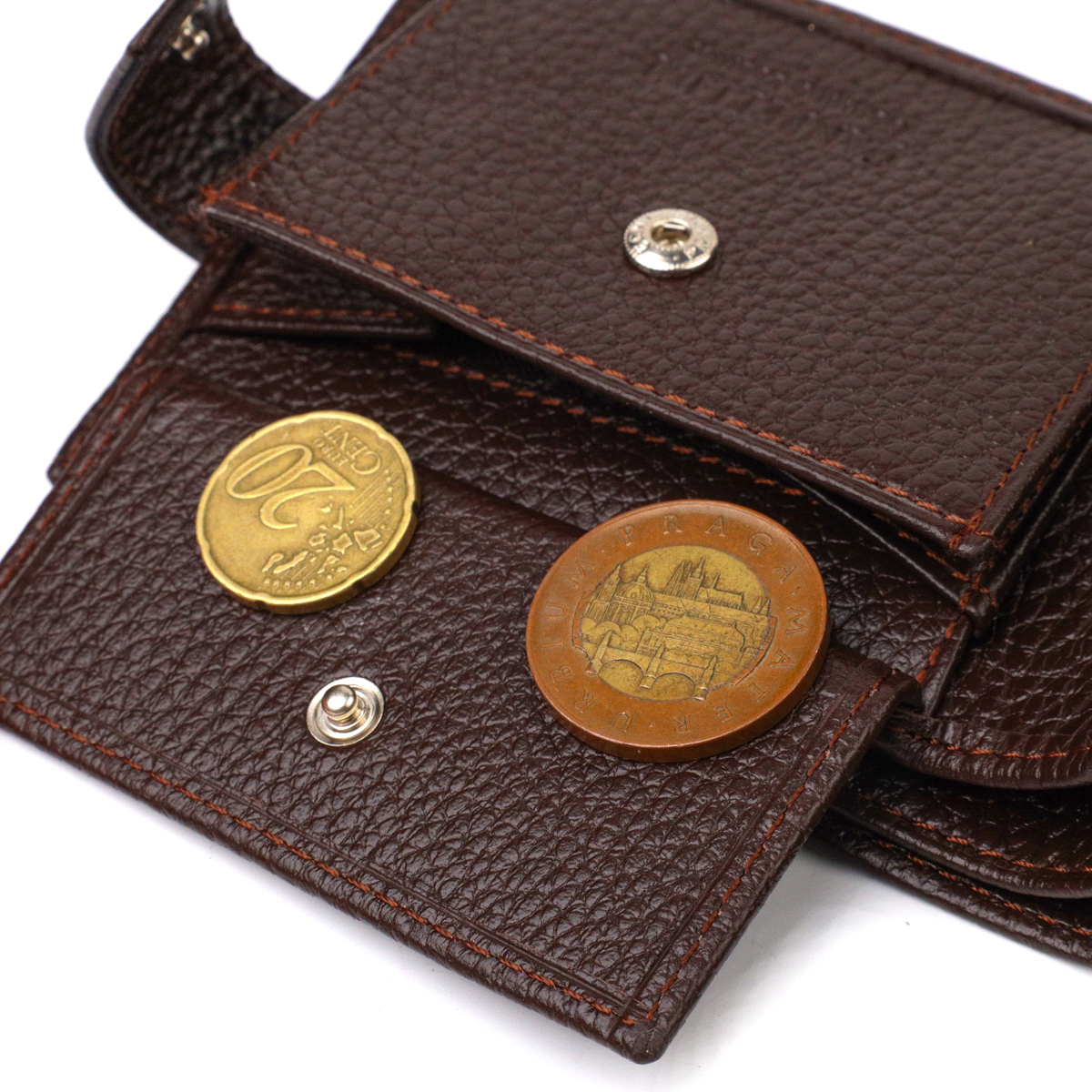 Ідеальне портмоне для чоловіків із натуральної зернистої шкіри CANPELLINI Коричневе