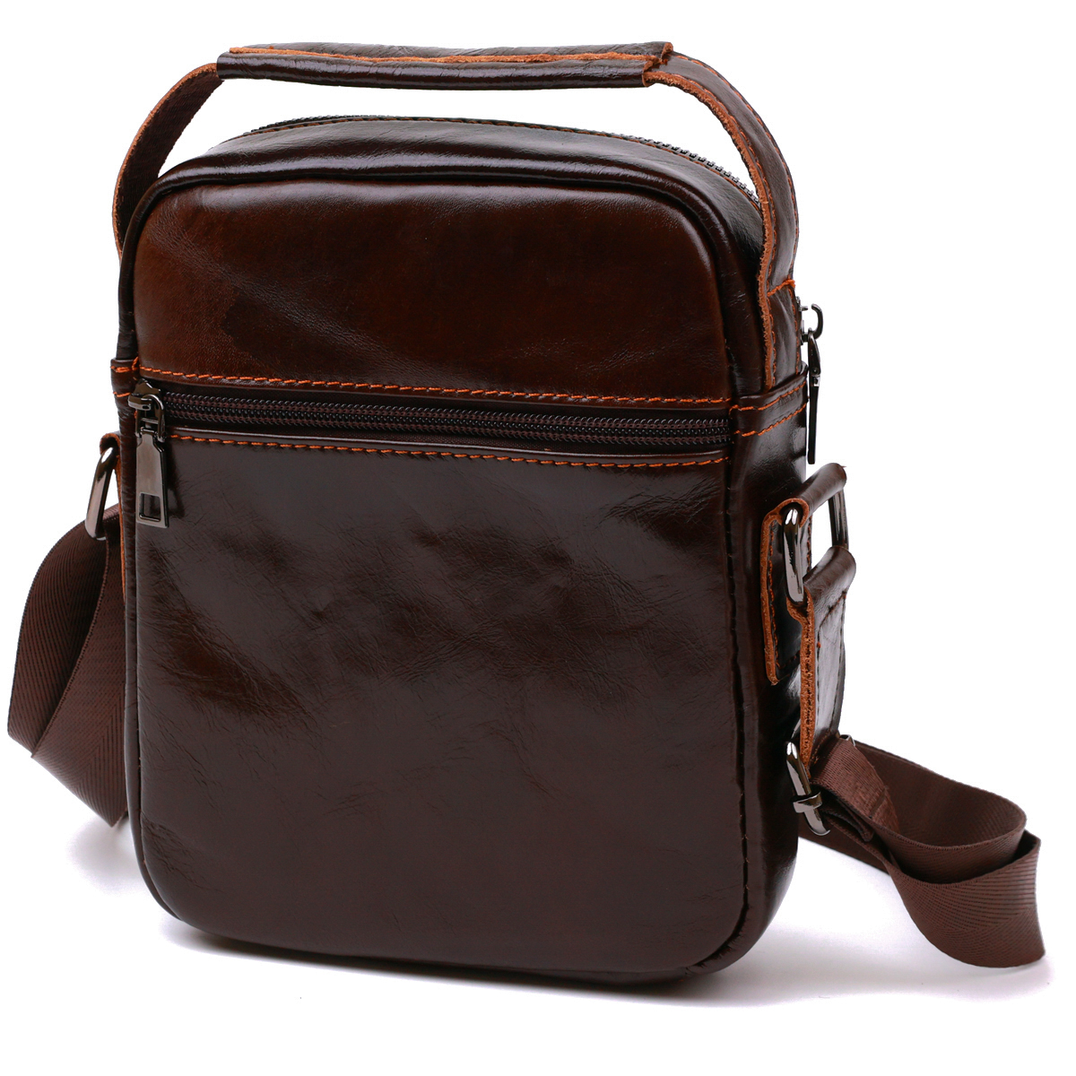 Сумка чоловіча зі шкіри Vintage Коричневий
