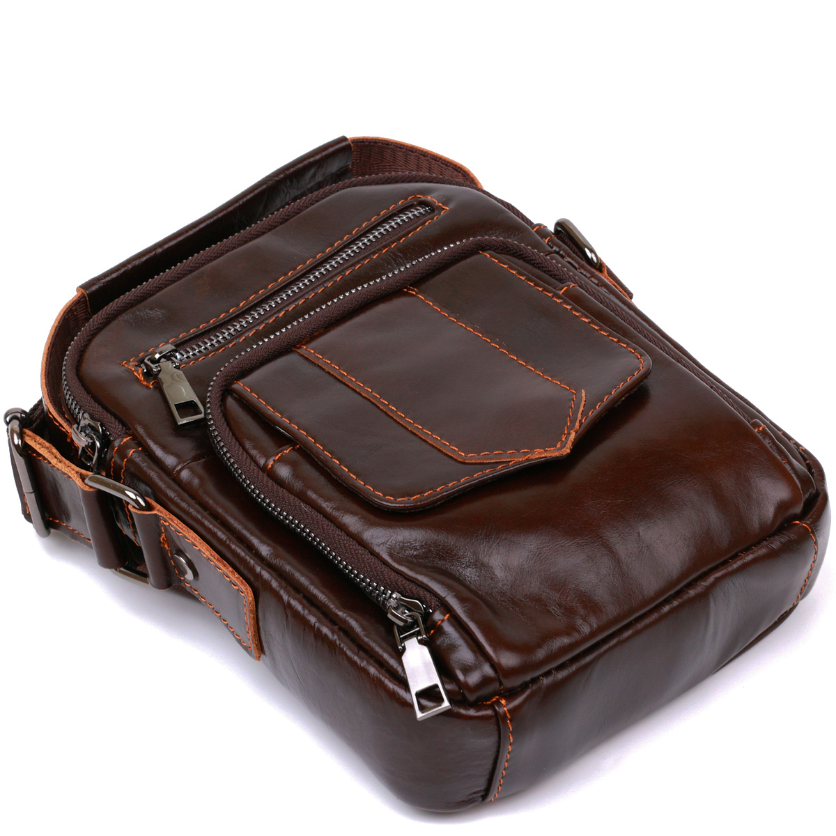 Сумка чоловіча зі шкіри Vintage Коричневий