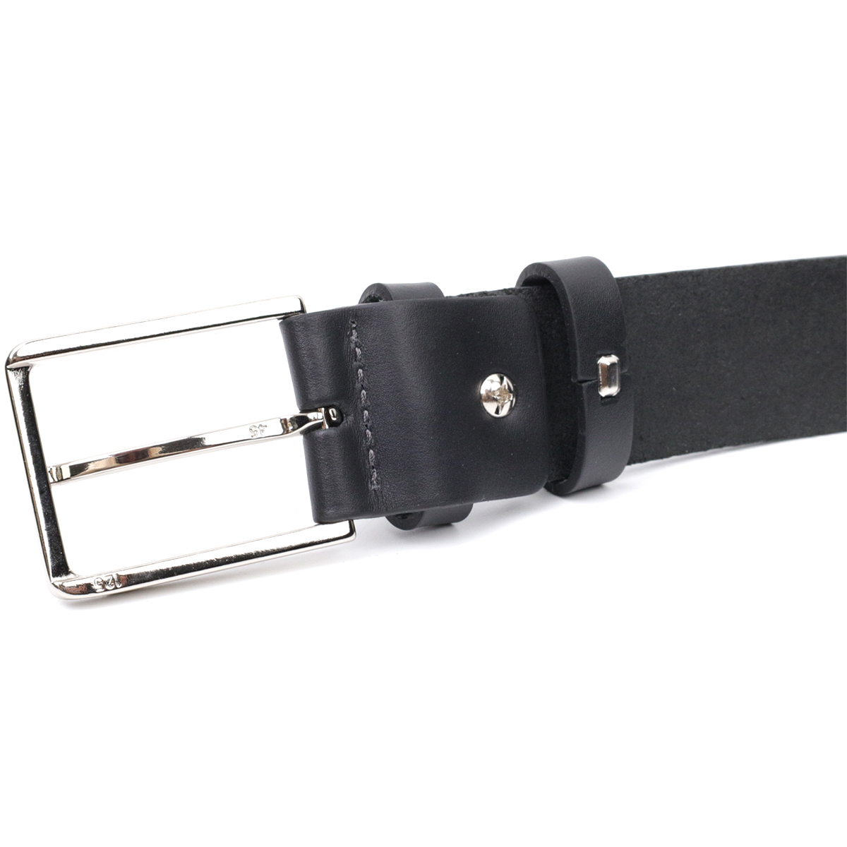 Класичний ремінь брючний для чоловіків з натуральної шкіри GRANDE PELLE Чорний